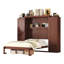 Lit escamotable, lit escamotable en bois avec 2 garde-robes et tablette de rangement, cadre de lit plateforme pliable multifonctionnel pour chambre d'amis, chambre à coucher-2089904874-2089904885