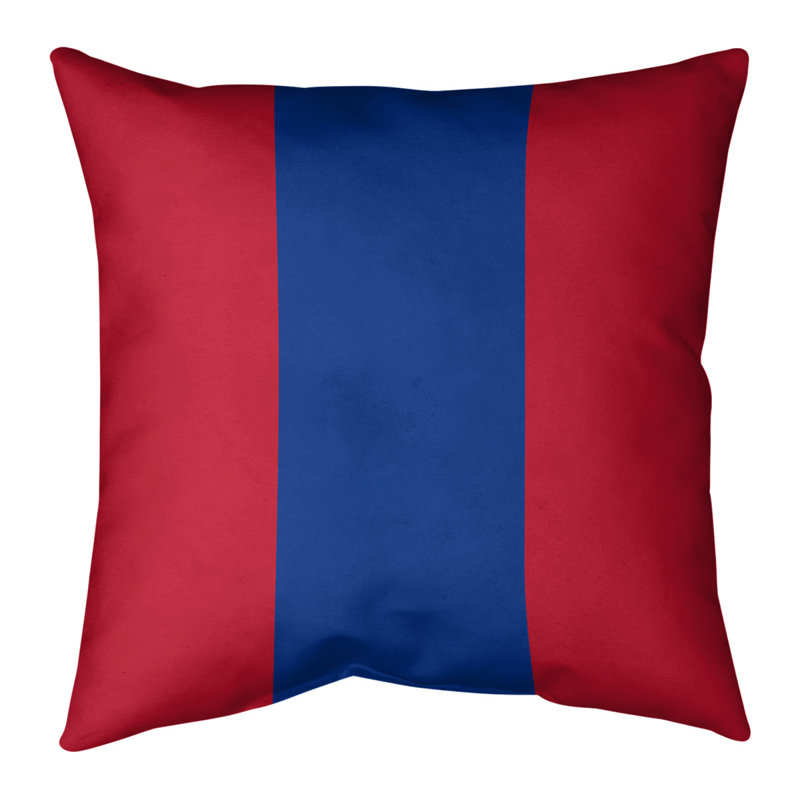 Coussin décoratif , 14 po x 14 po, Duvet synthétique, Rouge / Bleu