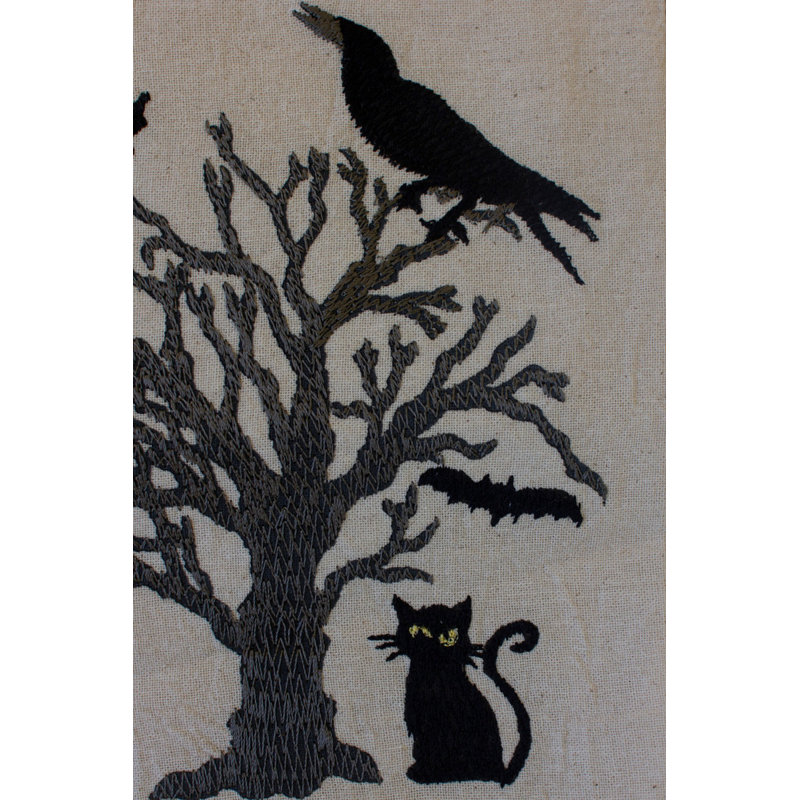 Kalalou Set of Four Black Halloween Decorative Tea Towels