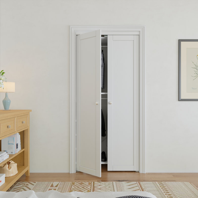 Portes pivotantes françaises pré-finies en bois manufacturé 1-Lite avec trousse de quincaillerie d'installation