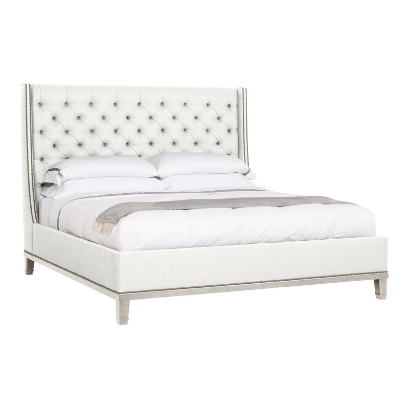 Michael Weiss Solid Wood Wingback Bed, Kempsey Sheepskin, Casa Blanca