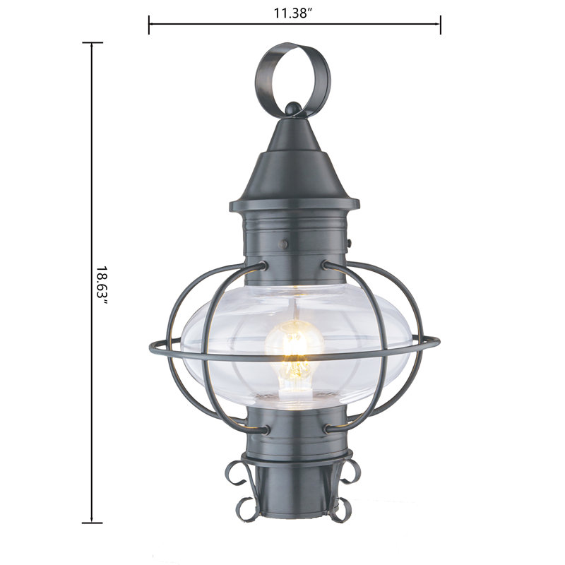 Lampadaire d'extérieur classique 1 lumière de 18,75 po de hauteur - Bronze industriel