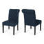 De 2 chaises de salle à manger, bleu marine, bois, tissu teint, 2 chaises confortables, fabrication en bois