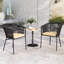  Ensemble de 4 chaises de patio avec accoudoirs à dossier et coussins lavables