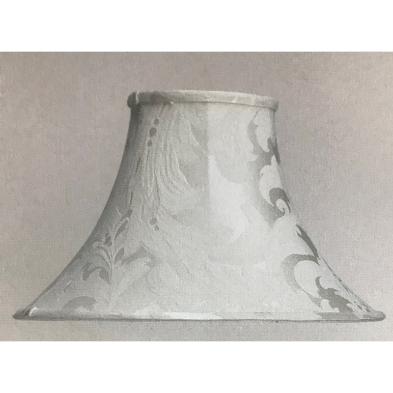 abat-jour cloche en soie/chantoung de H 12,5 po (araignée) en blanc