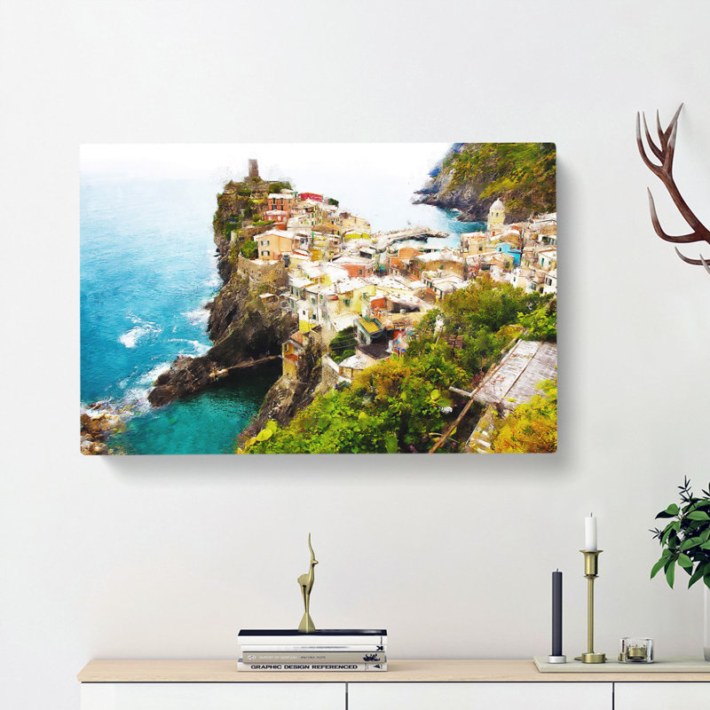 View Of Cinque Terre In Italy - Wrapped Canvas Print, 35cm H x 50cm W x 3cm D