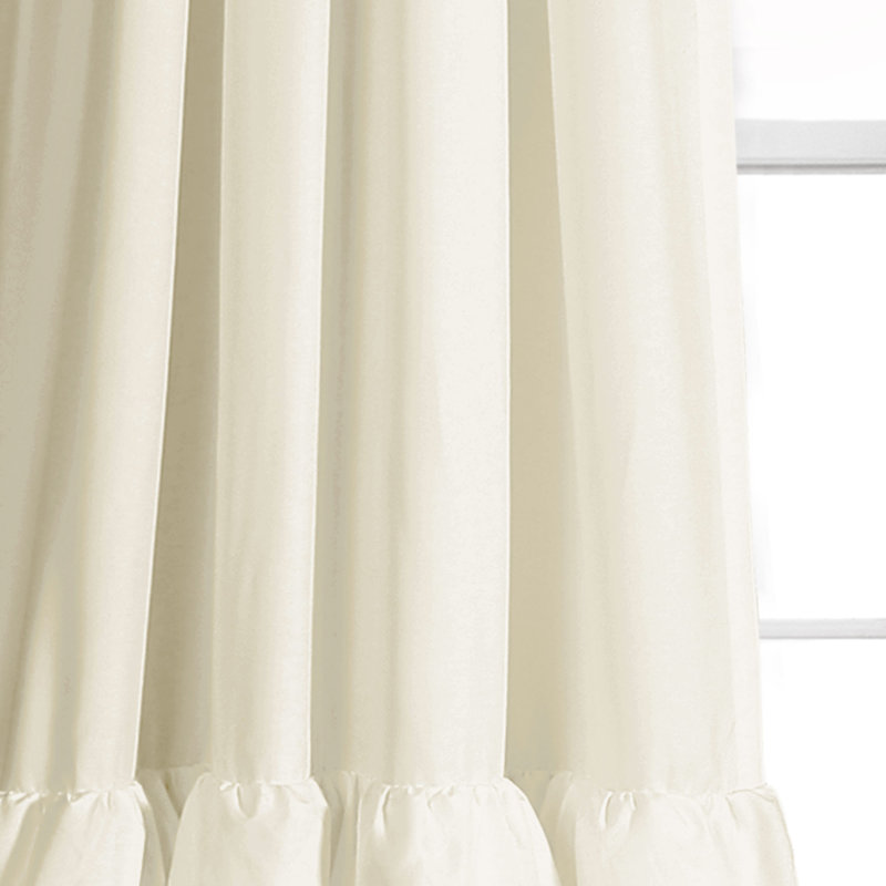 Paire de rideaux semi-transparents avec passe-tringle Allison, Ivoire, L 40 po x L 84 po