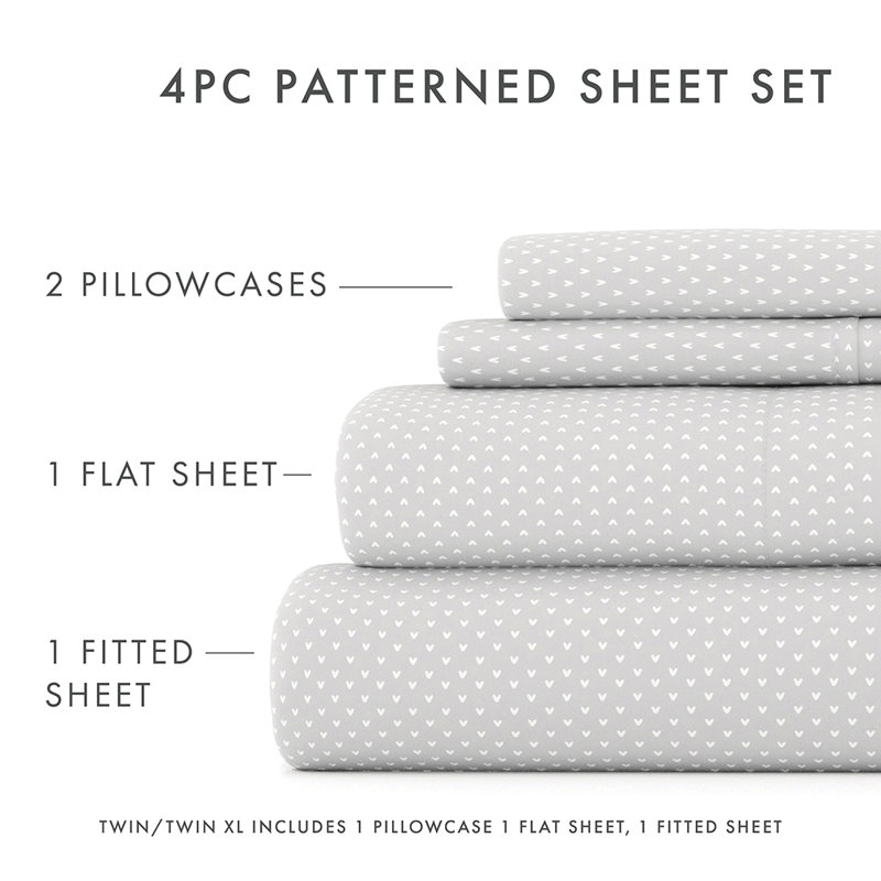 King Light Gray Cotton Polyester Microfiber Pillow Cover Set