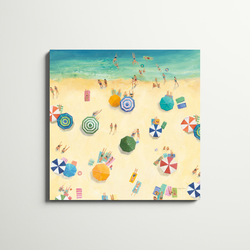 «Summer Beach Fun» par Avery Tillmon - reproduction d'art sur toile, H 36 po x l 36 po, Impression sans cadre, Sans cadre