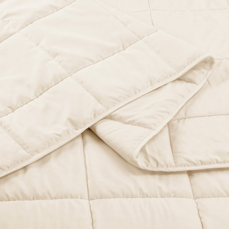 Ensemble d'édredon réversible en microfibre Nayvia, Édredon pour lit simple + 1 taie décorative stan, Beige
