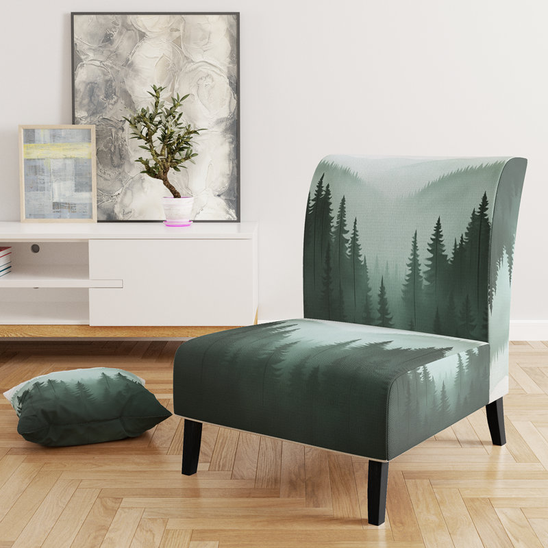 Forest Upholstered Chair - Highland Pine Forest II Side Chair, Pantoufle sans accoudoirs