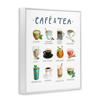 Café et thé, giclée encadrée, design par Angela Steahling