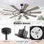 Ventilateur de plafond à 10 pales 84 pouces avec lumières et télécommande 3 lumières-567785908-567785907-565542124