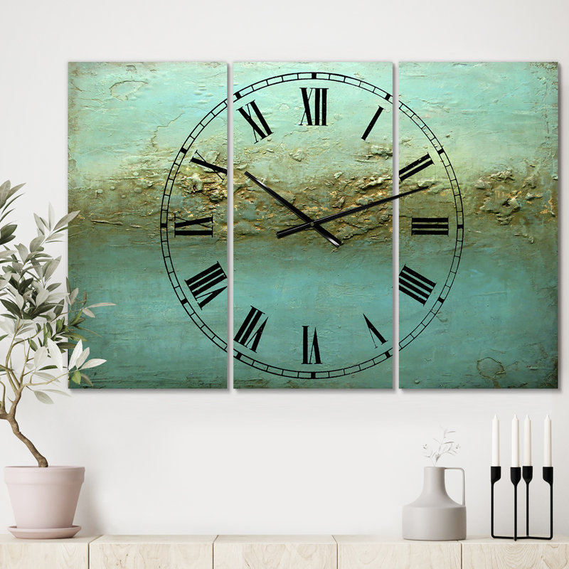 Horloge murale 3 panneaux Rocky Shoals