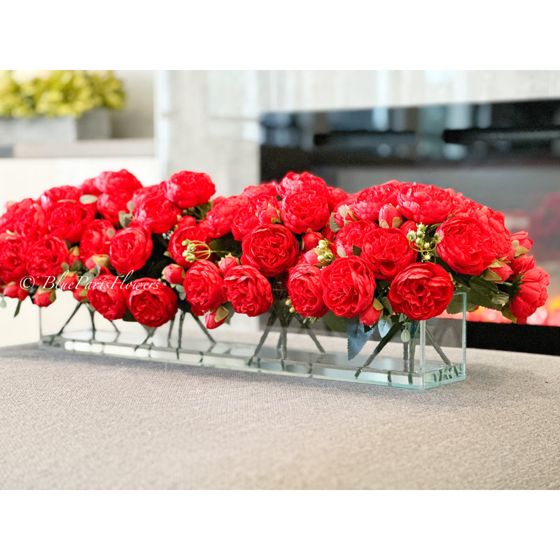 Centre de table artificiel moderne , Rouge
