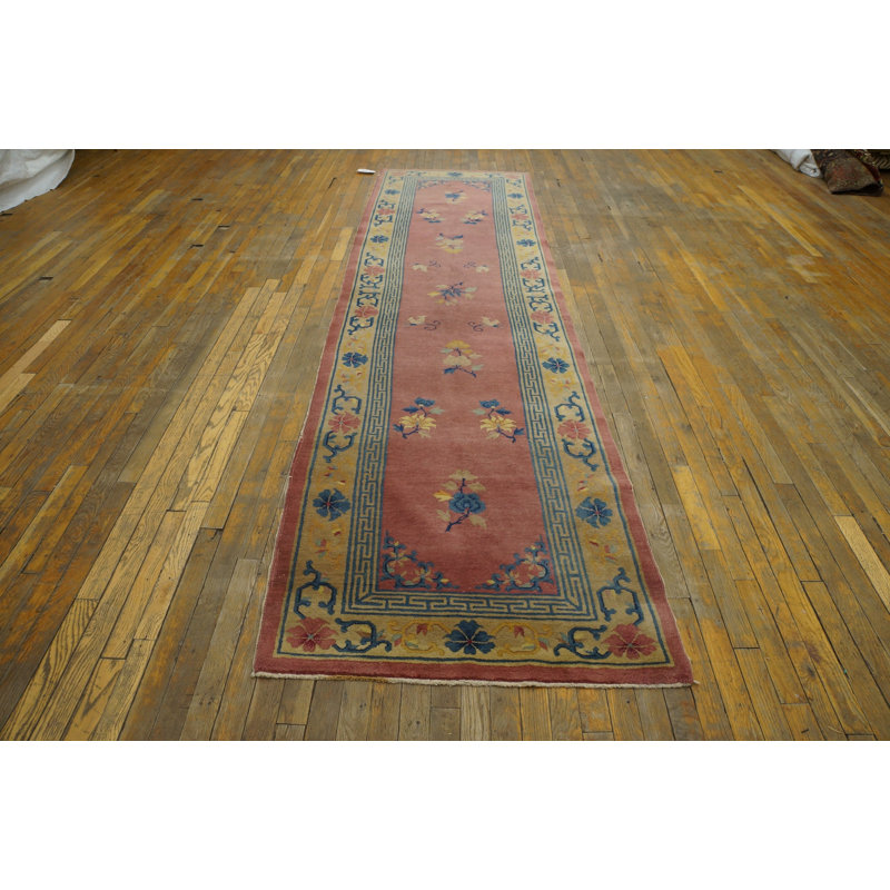 Antique Peking Hallway Runner Wool Pink Rug