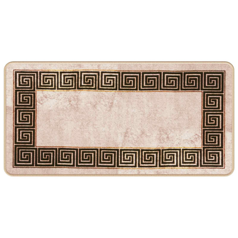 Area Rug, Black/Beige, Runner 50cm x 100cm
