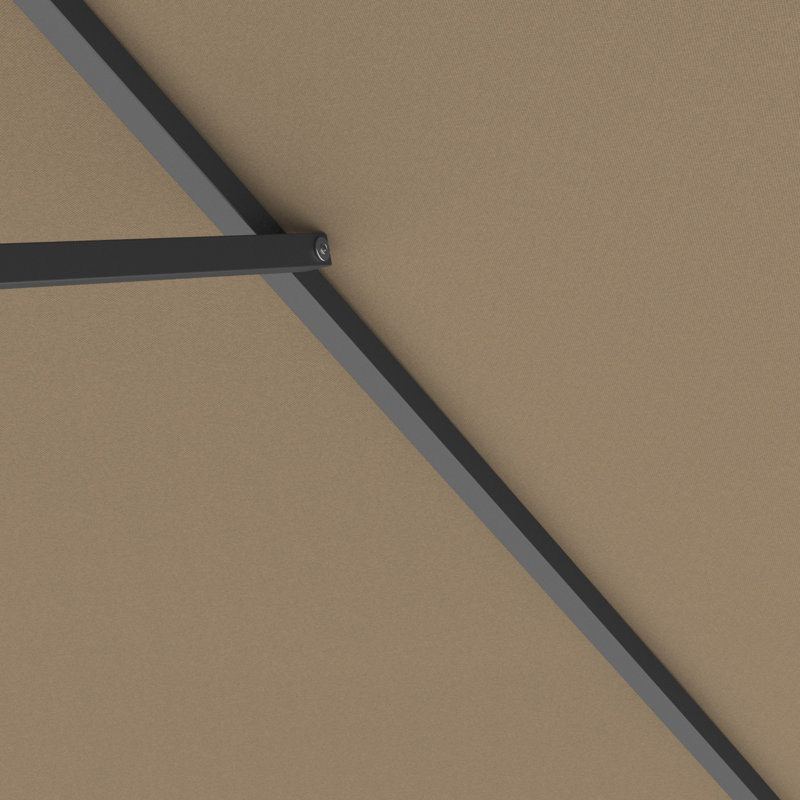 Parasol de patio 9 pi avec mât en aluminium, nervure en acier, manivelle, inclinaison par pression avec tissu oléfine Solstice