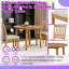 Ensemble de table de salle à manger 3 pièces pour 2 personnes, table pliable en bois avec chaises rembourrées, conception peu encombrante-2008238905