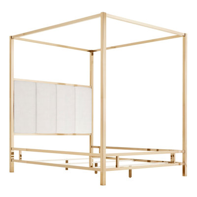 Upholstered Metal Canopy Bed