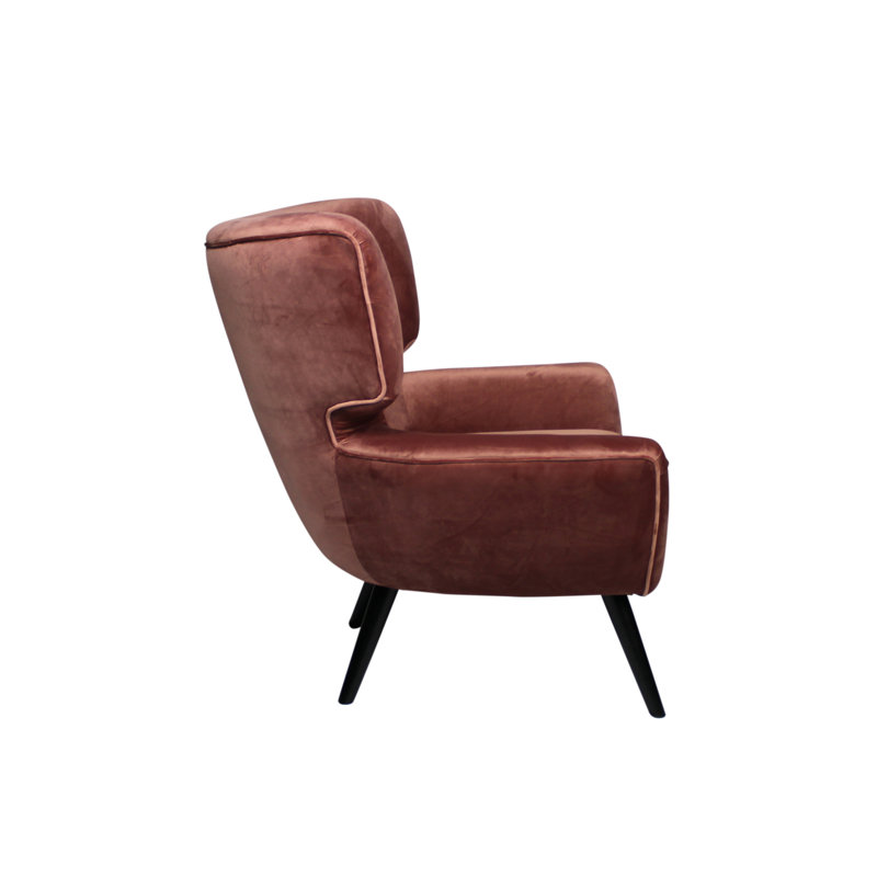 Leanos Velvet Armchair, Blush Velvet