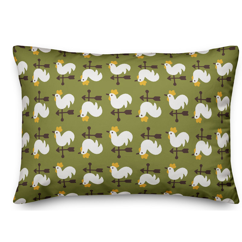 Coussin Rooster, Vert / Jaune / Noir