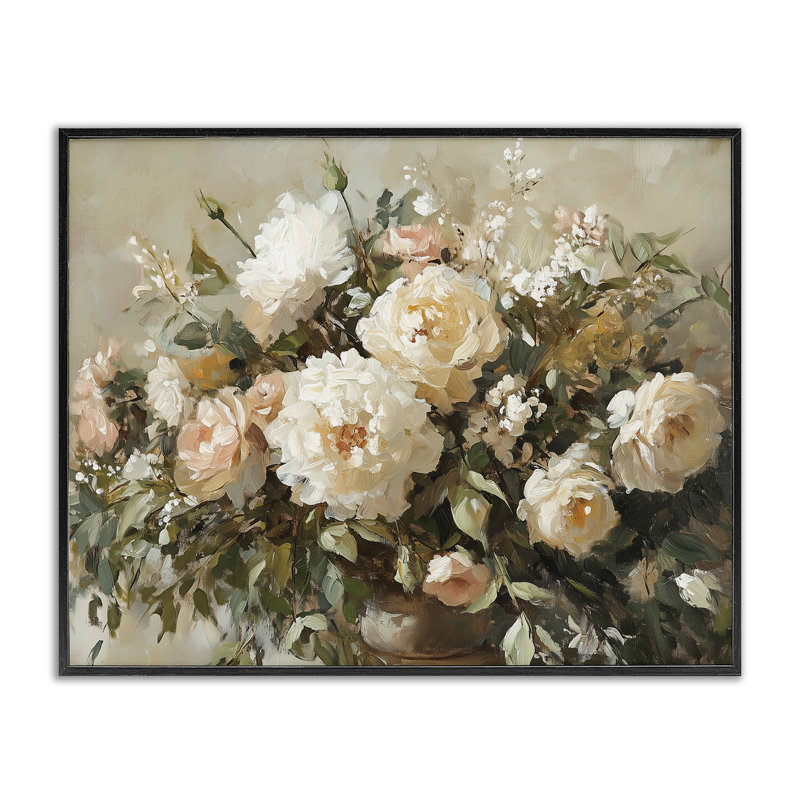 Arrangement de jardin secret, estampe numérique, design par Heidi Kuntz, H 11 po x l 14 po, Giclée encadrée noir minuit
