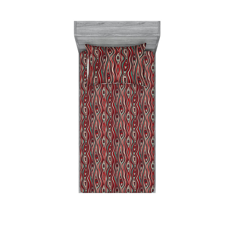 Drap-housse Ambesonne, Ensemble de draps pour lit simple avec 1 taie d'or