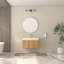 Meuble-lavabo mural de 30 po avec lavabo, armoire de salle de bain flottante murale avec finition en contreplaqué intégré de conception minimaliste moderne pour salle de bain compacte couleur acacia