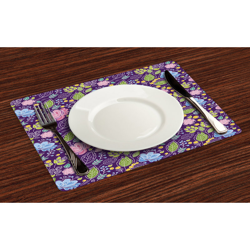 Polyester Floral Rectangle Placemat
