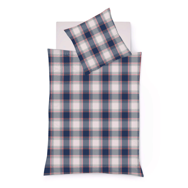 Flannel Duvet Cover Set, Single, Dark Blue