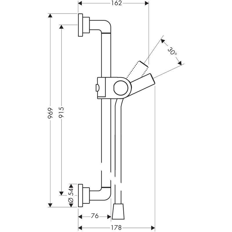 AXOR Citterio Wallbar 36", Brushed Gold Optic