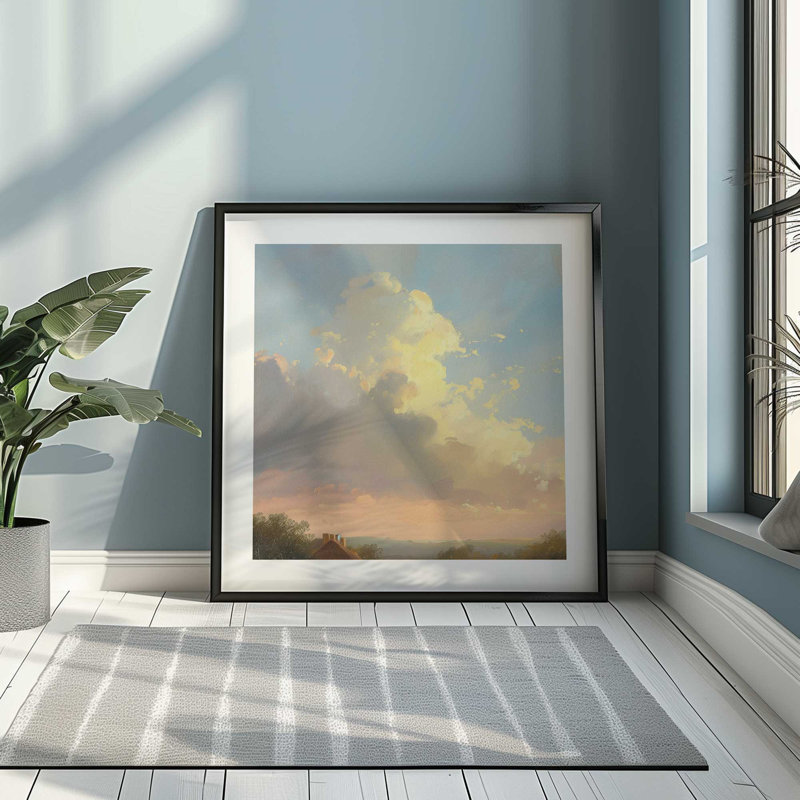 " Brilliant Skies I ", Opaque White, 21.75" H x 21.75" W
