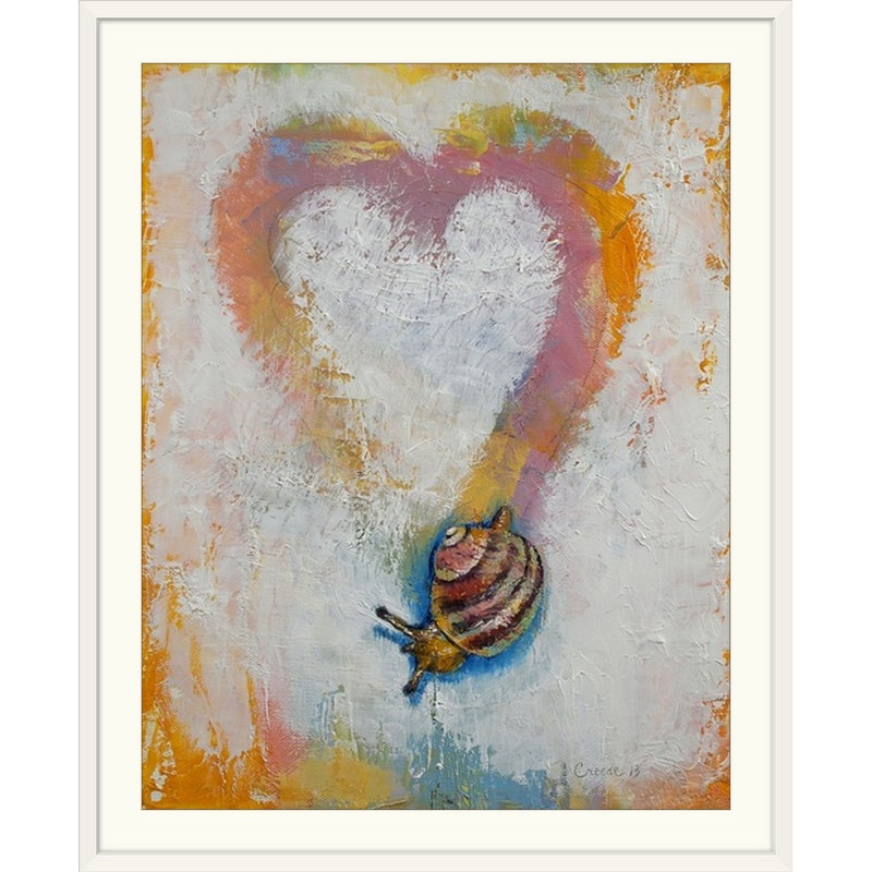 «Abingt Snail Heart» par Michael Creese - reproduction d'art, Cadre noir, H 32 po x l 27 po x P 1 po