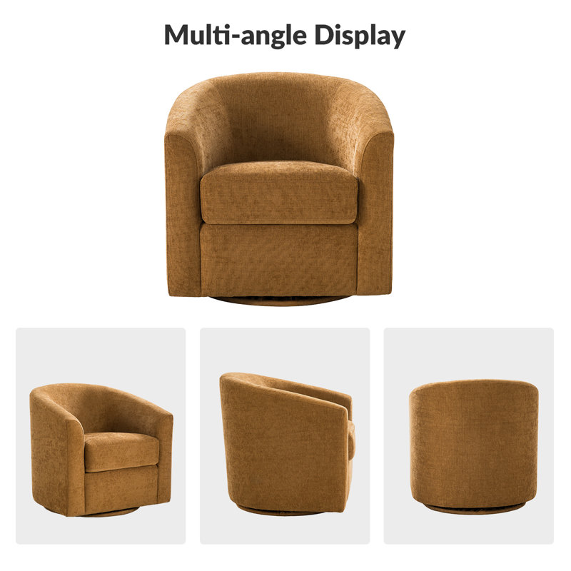 Amiir Upholstered Swivel Accent Chair, Golden