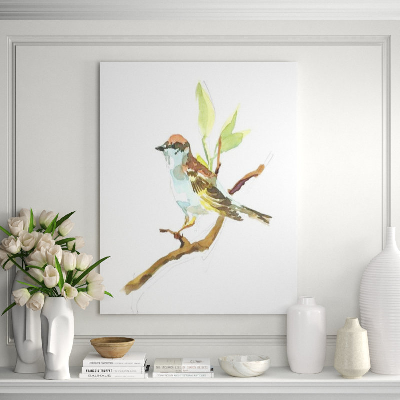 Chipping Sparrow Print by Fern Cassidy, 46" H x 36" W x 1.5" D, Knife Gel