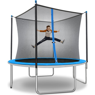 Trampoline de jardin ronde de 10 pi avec enceinte de sécurité et garantie à vie sur le tapis de saut Sportspower de TruJump