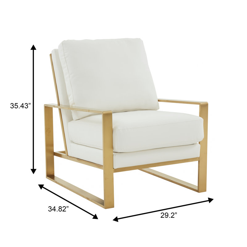 Fauteuil d'appoint Lexington Avenue, Blanc, Doré