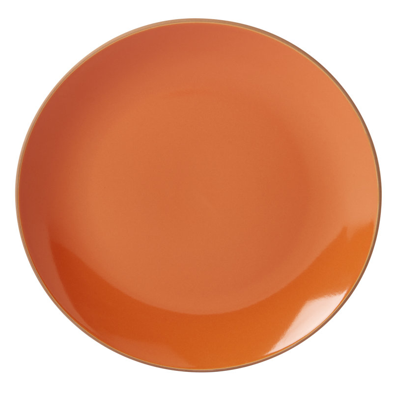 Infuse 12-Piece Orange and White Ceramic Dinnerware Set, Service for 4