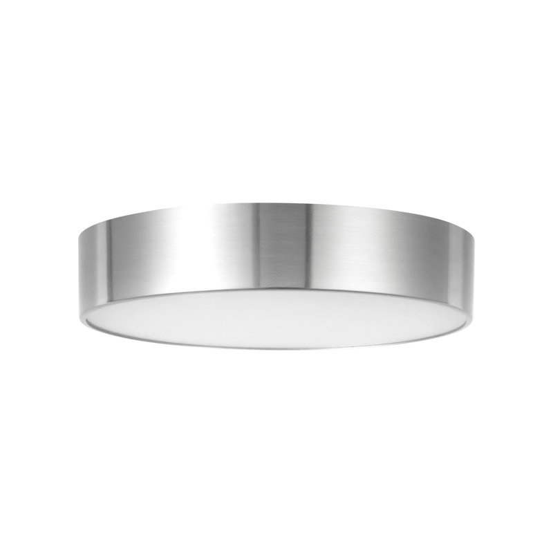 Musa 6-in Black dimmable LED Flush Mount, Nickel