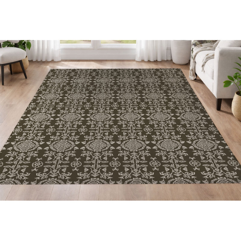 Tapis à profil bas Aubry, Brun, Rectangle 5 pi x 7 pi