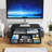 2 Tier Metal Monitor Stand Monitor Riser And Computer Desk Organizer With Drawer And Pen Holder For Laptop