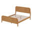 Structure de lit en bois avec tête de lit arrondie courbée, lambris vertical, lit plateforme de ferme avec support de lattes robustes, silencieux-132941762-132941760