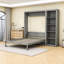 Lit escamotable en bois avec tablettes multifonctionnelles-987222061-987222058