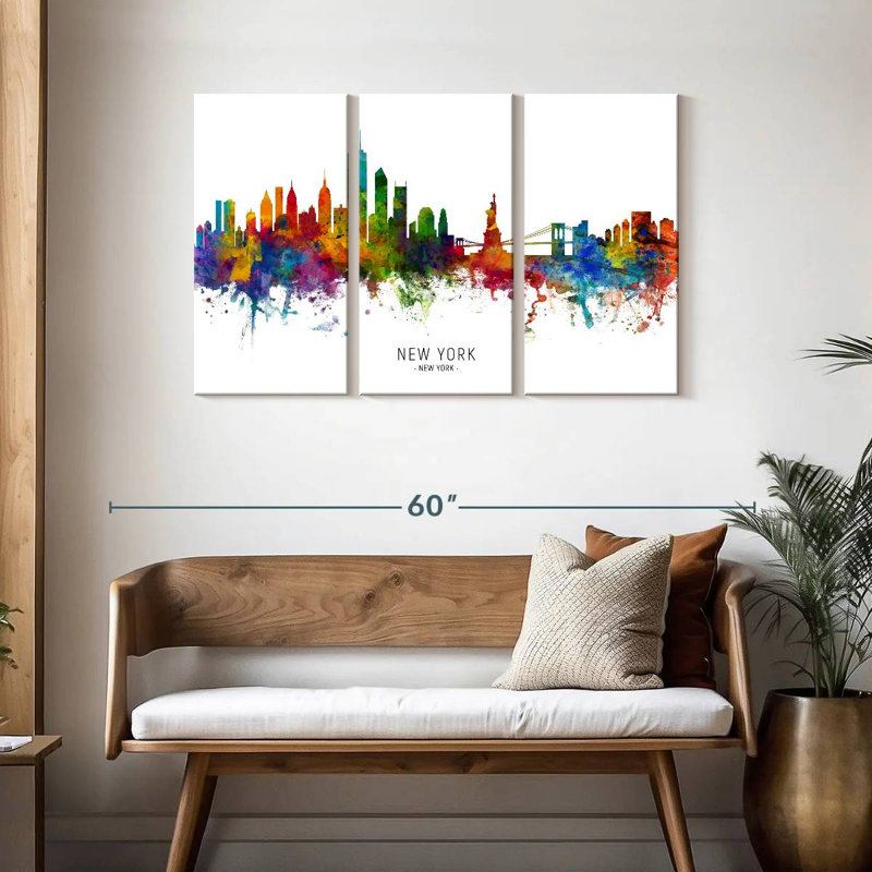 «Sirci Vibrant New York Skyline I», H 28 po x l 45 po