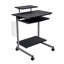 Chariot d'ordinateur compact avec rangement, espresso