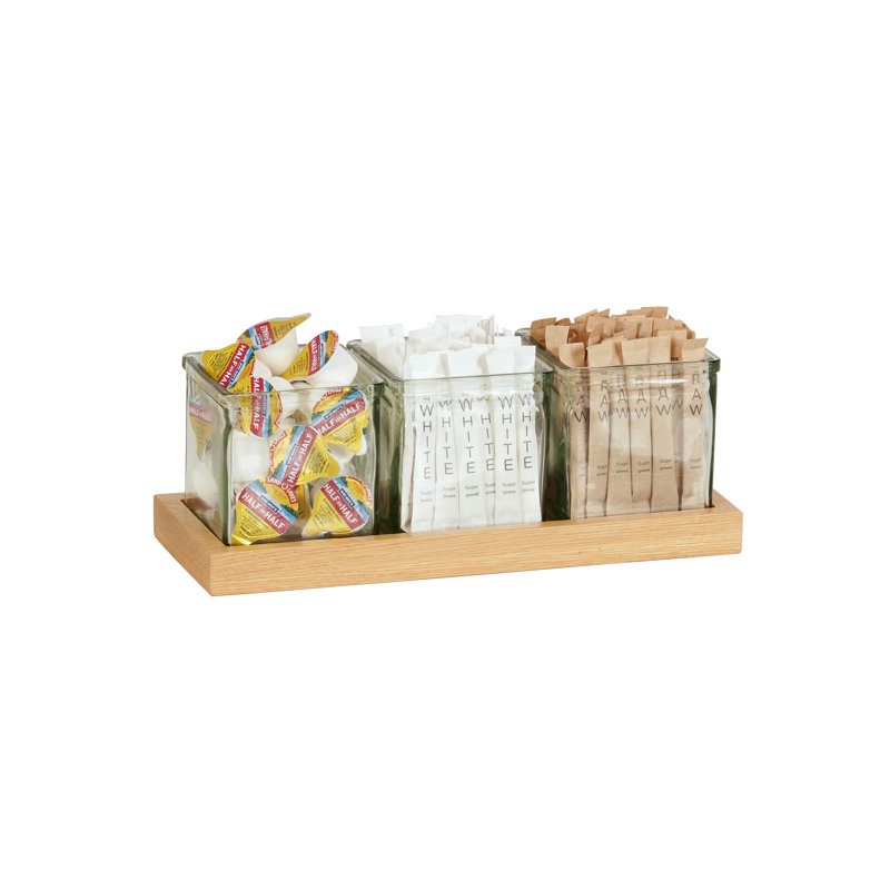 Sydney 3 Jar Display, Clear/Oak