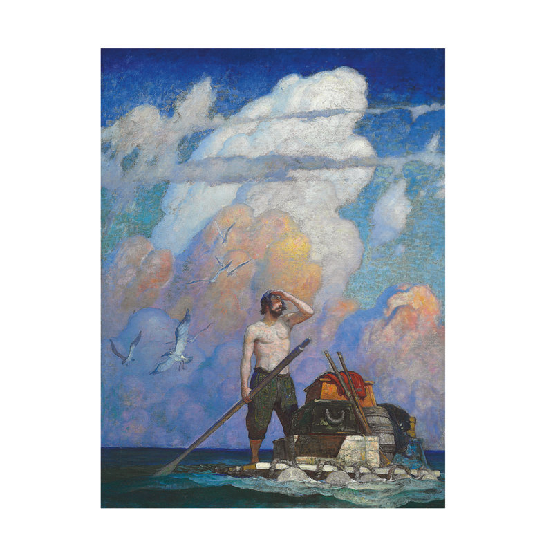 «Newell Convers Wyeth For A Mile, or Thereabouts, My Raft Went Very Well, 1920, art sur toile, H 32 po x l 24 po