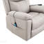 Fauteuil inclinable électrique en microfibre poli avec levage, chauffage et massage - gris clair