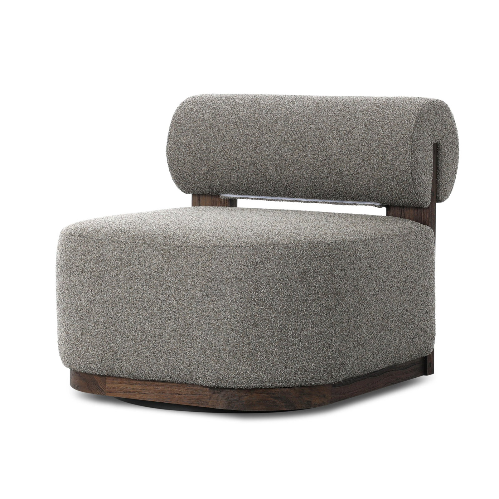 Teak Swivel Patio Lounge Chair, Lera Fawn, Washed Brown